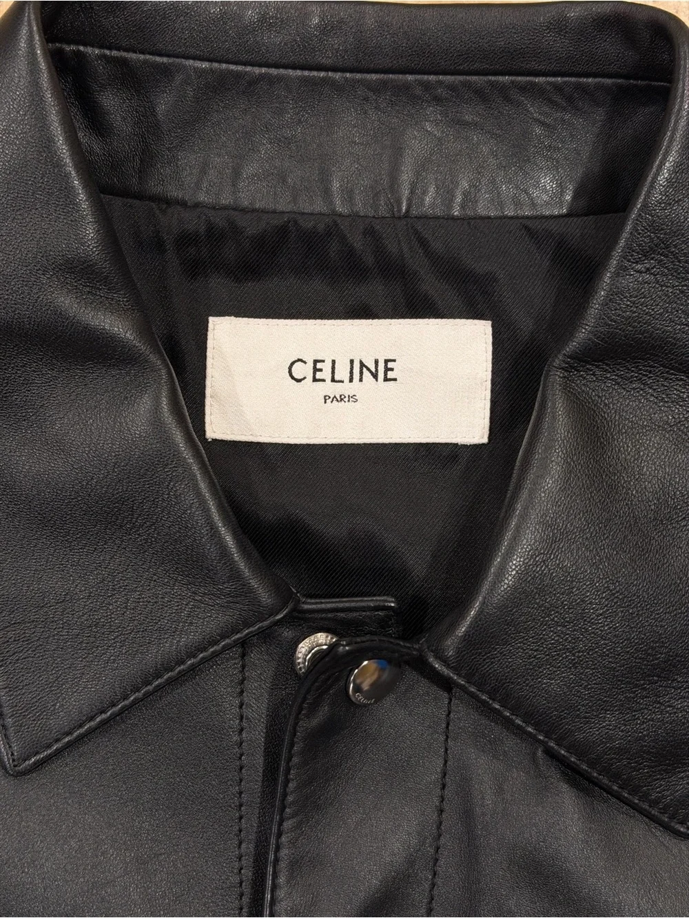Celine x Hedi SS23 Runway Bauhaus Leather Trucker Jacket